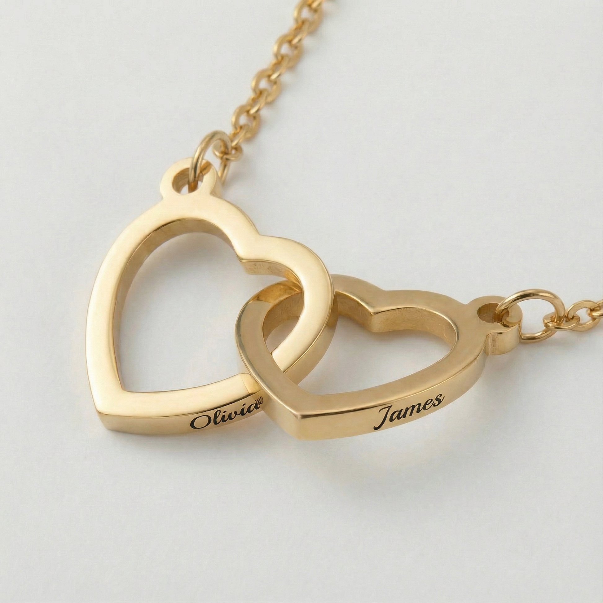 Eternal Rose Box – with Double Heart Necklace & Real Rose