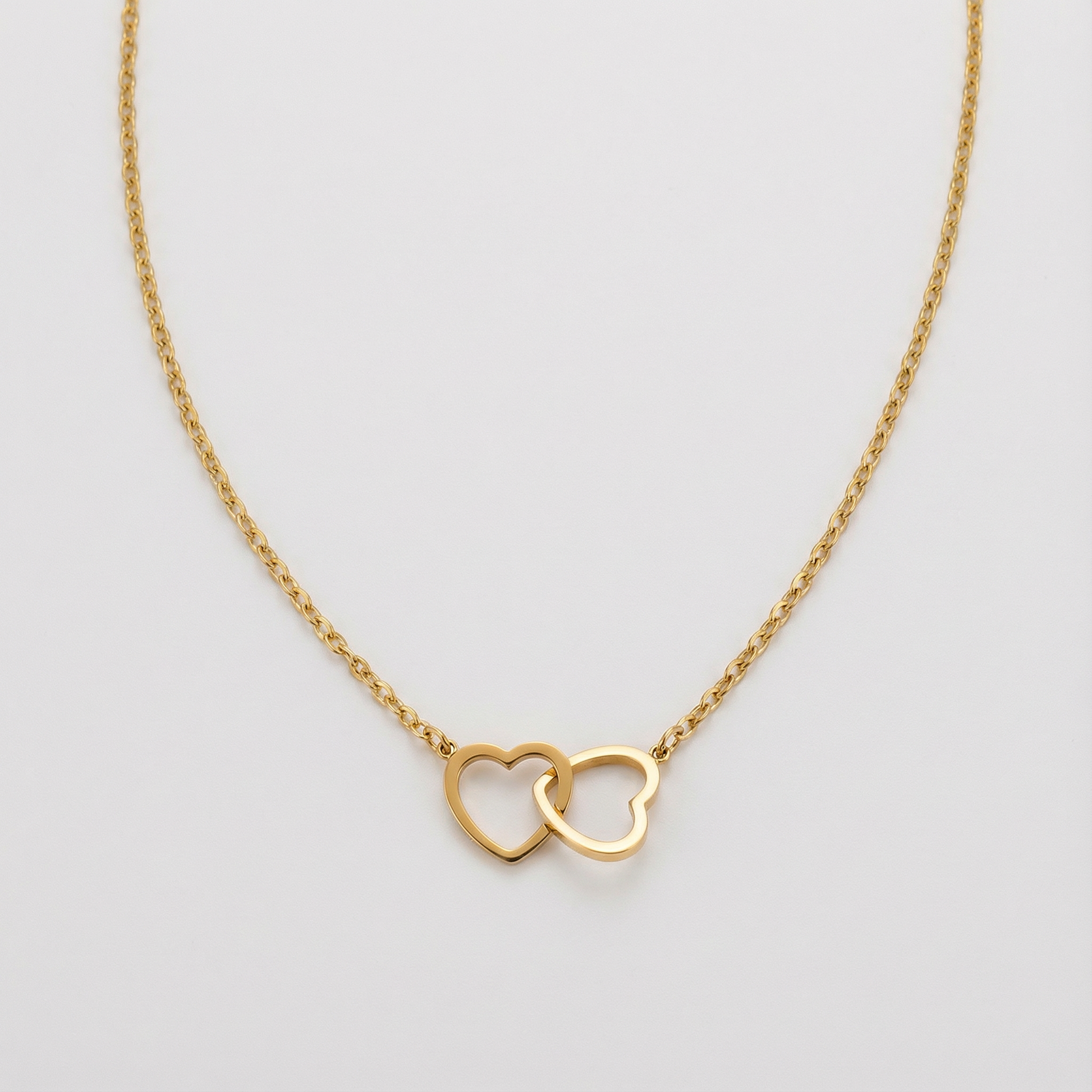 Eternal Rose Box – with Double Heart Necklace & Real Rose